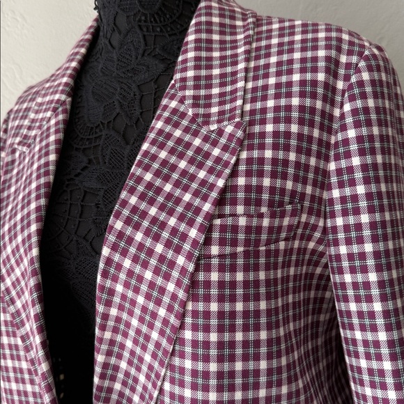 NWT Burberry authentic Women's cotton Double-Breasted Check Blazer. Size 10 - Picture 5 of 11